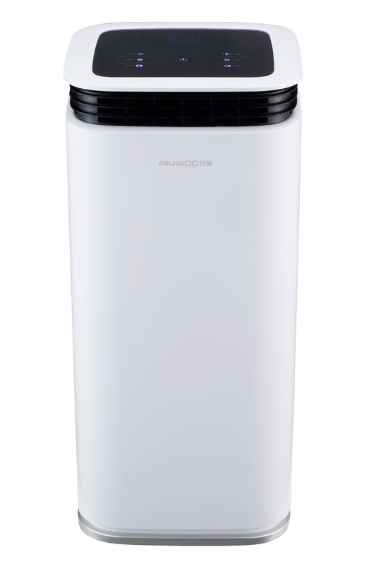 16L Hidden Screen LED Home Dehumidifier 2.2L ถังหอคอย 360° จุดออกลม Smart Humidity Touch Control